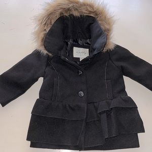 Sebby Girls Toddler faux wool winter coat 12M